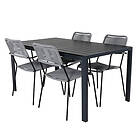 Venture Design Matgrupp Bundy med 4 Levi chairs Grå BreakTable150*90-LindosArmch