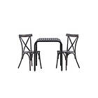 Venture Design Cafégrupp Borneo Bord med 2 Tablas Stolar Cafetable Aluminium Black / Kvadrat 70*70* +Tablas Diningchair _2 GR23310