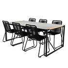 Venture Design Matgrupp Texas med 6 Levi Stapelbara Stolar TexasDiningTable200*100-LindosStackingChair-BlackAlu/Rope_6 GR21959