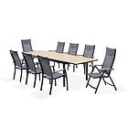 Lifestylegarden Matgrupp Panama med 6 Stolar och 2 Positionsstolar ext table 210-300+ armchairs+2 pos. chairs, black str12461401246143124