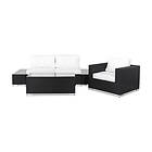 Comfort Garden Loungegrupp Bahamas Soffa 3-sits med Bord Svart/Vit 1 613739