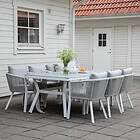 Venture Design Matgrupp Virya 160x90 med 6 Matstolar Dining Table White Alu / Grey Glass big table+Viry GR21533