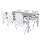 Venture Design Matgrupp Llama med 6 Act Stolar LlamaDiningTable205*100-AlinaChairWhiteAluWhiteTextilene_6 GR21948