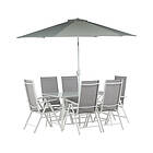 Venture Design Matgrupp Break med Parasoll Brekki Dining Set inc. Umbrella- White Aluminium 2051-400