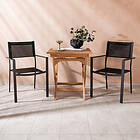 Venture Design Cafégrupp Ghana Teak 70x70 cm med 2 Copacabana Stapelstolar Folding Table- Natural 70*70cm _1+ Copacaba GR22781