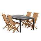 Venture Design Matgrupp Togo 150x100 cm med 4 Ghana Stolar Dining Table- Black / Teak Allu 150*100 _1 GR22758