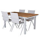 Venture Design Matgrupp Pave med 4 Act Stolar PanamaTable160/240-White/Teak+AlinaChairWhiteAlu/Textilene_4 GR21861