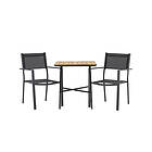Venture Design Cafégrupp Holmbeck Bord med 2 Copacabana Stolar Cafetable Stål Black / Rectangular 55*70*74 +Copacabana Stacking Chair Black/