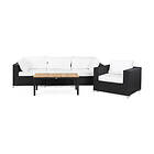 Comfort Garden Loungegrupp Bahamas Soffa 4-sits med Bord Svart/Teak Fåtölj 617179