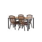 Venture Design Matgrupp Break Bord med 4 Galera Chairs Diningtable Alumnium Blac