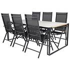 Venture Design Matgrupp Tilly 200 med 6 Bront Stolar Texasbord200*100svartalu/Teaksten+Break5:pos stol svartalu6 GR18391
