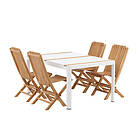 Venture Design Matgrupp Togo 150x100 cm med 4 Ghana Stolar Dining Table- White / Teak Allu 150*100 _1 GR22743