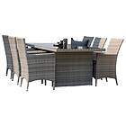Venture Design Matgrupp Pishi 200 med 6 Milwa Stolar Padova bord 200*100 -Grå+Malin stol with dyba-Grå/Grå dyba6 GR173