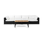 Comfort Garden Loungegrupp Bahamas Soffa 4-sits med Bord Svart/Teak 617175