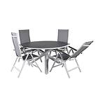 Venture Design Matgrupp Copacabana med 4 Aleyna Positionsstolar Table ø 140 White/Grey+Albany Light 5-pos white GR21729