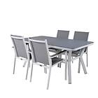Venture Design Matgrupp Vyn med 4 Parma Matstolar Virya Dining Table White Alu / Grey Glass small table+Pa GR21511