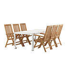 Venture Design Matgrupp Togo 200x100 cm med 6 Kenya Stolar Dining Table- White / Teak Allu 200*100 _1 GR22755