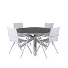 Venture Design Matgrupp Copacabana med 4 Aspen Matstolar Table ø 140 White/Grey+Alina Dining Chair whi GR21728