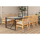 Venture Design Matgrupp Thea med 6 Cane Stolar Texas Dining Table 200*100 Foldable Chair Grey Cushion6 GR21977