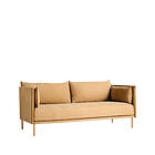 Hay Silhouette 2-sits soffa tyg linara 142 cognac leather piping brown, cognac piping, oljade ekben