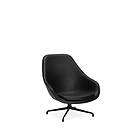 Hay About a Lounge 91 loungefåtölj läder black, svart aluminiumstativ