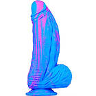 Silicone Dildo Fat Dick Blue-Pink 25cm