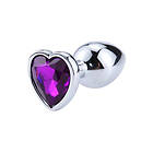 Heart Shaped Butt Plug Purple Small