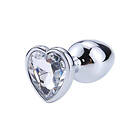 Heart White Anal Plug With Heart Jewel L