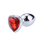 Red Scarlet Anal Plug With Heart Jewel M