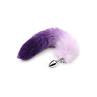 Purple & White Faux Tail With Stainless Plug S