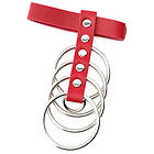 Red Artificial Leather Cockring With Metal Shaft Support 45mm