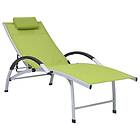 vidaXL Chaise longue aluminium och textilen grön