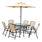 Outsunny 8PC Garden Dining Set Outdoor Furniture Folding Chairs Table Parasol