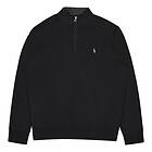 Ralph Lauren Polo Luxury Jersey Quarter Zip Pull Polo Black/c9684