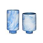 Hübsch Vase Glass hvid/Blå 2 st