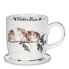 Wrendale Designs Design Mugg & Underlägg Winter Mice