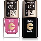 Delia Cosmetics Coral Nail Enamel Hybrid Gel Set odstín 05 för Kvinnor female