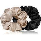 BrushArt Hair Large satin scrunchie set Hårsnoddar Cream & Black (2 st) female