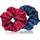BrushArt Hair Large satin scrunchie set Hårsnoddar Red & Blue (2 st)