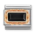 Nomination Classic Rose Gold Buguette Stone Black Agate berlock 430512/02