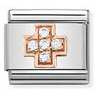 Nomination Composable Classic Link Rosegold Cross with Zirconia 430302 29