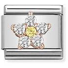 Nomination Rose Gold Flower with White/Yellow CZ 430317-03