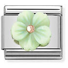 Nomination Rose Gold Flower in Green Mother of Pearl 430510-10