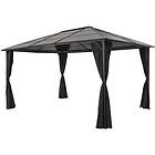 vidaXL Garden Gazebo with Curtains 4x3x2.6m