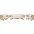 Beliani 4-seat natural rattan garden set DOLCEDO