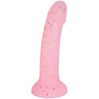 Baseks Pink Starry Silikondildo 18 cm Ljusrosa