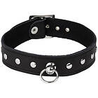 Rimba Justerbart Läder Halsband Svart S/M
