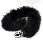 Furry Fantasy Black Panther Tail Buttplug Silver