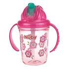 Twin Nûby Handle Tritan Flip-It Pink Flower 240ml +12m