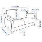 IKEA VINLIDEN 2-sitssoffa Höjd inklusive ryggkuddar: 108 cm